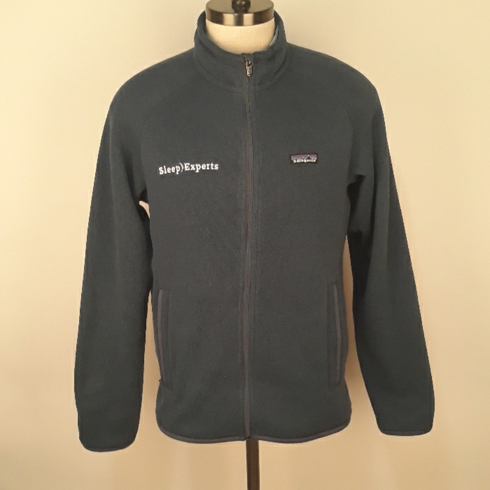 PATAGONIA Fleece Dark Blue Embroidered Sz Medium Full Zip Jacket